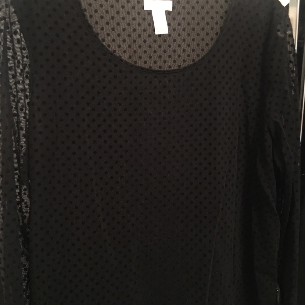 Black shear long sleeve top. Chico’s.
